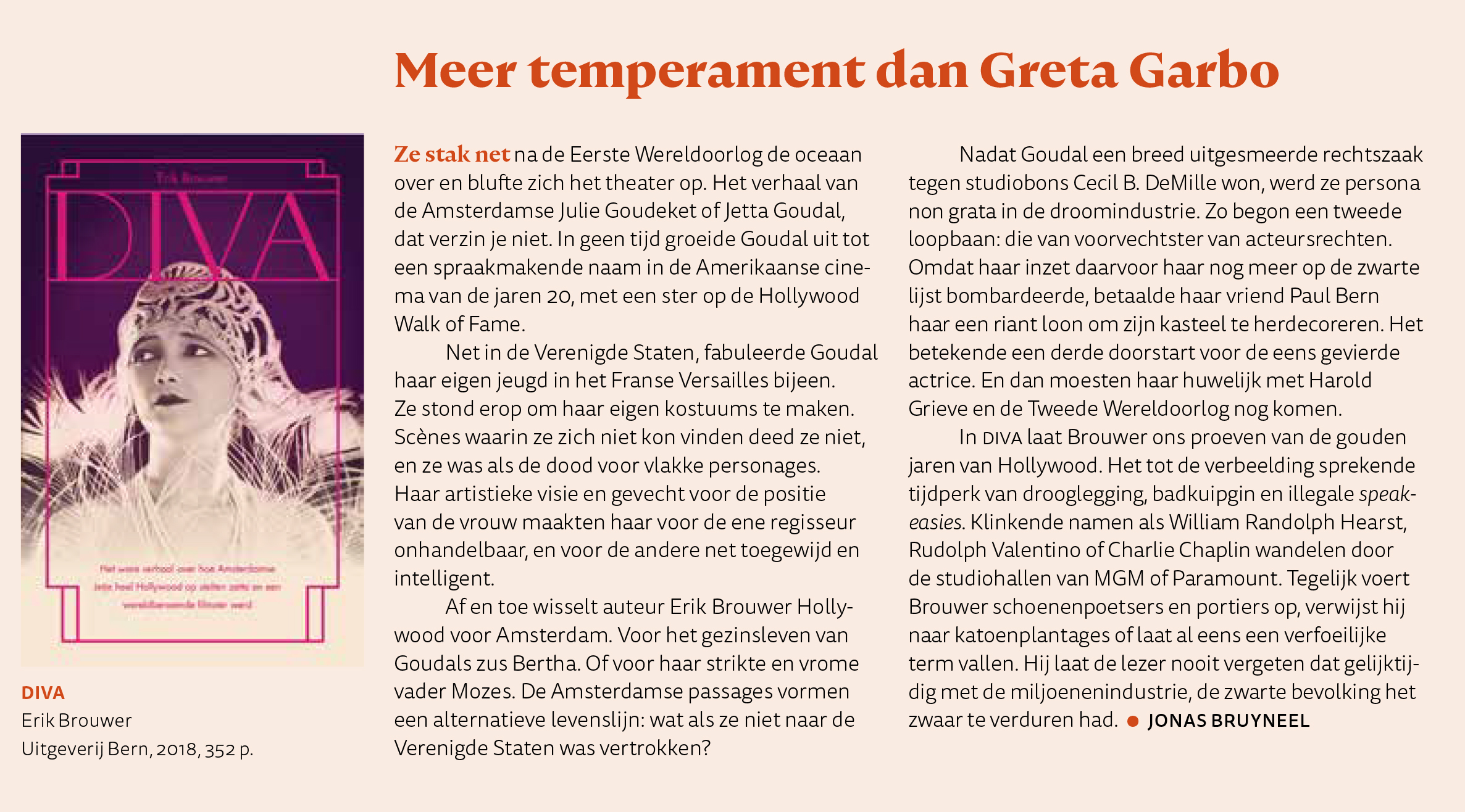 Erik Brouwer nieuw boek DIVA over Jetta Goudal in Belgische Filmmagie